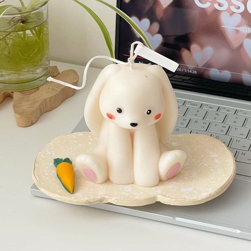 Soap Making Gifts - Sitting Rabbit Silicone Candle Mold 3D