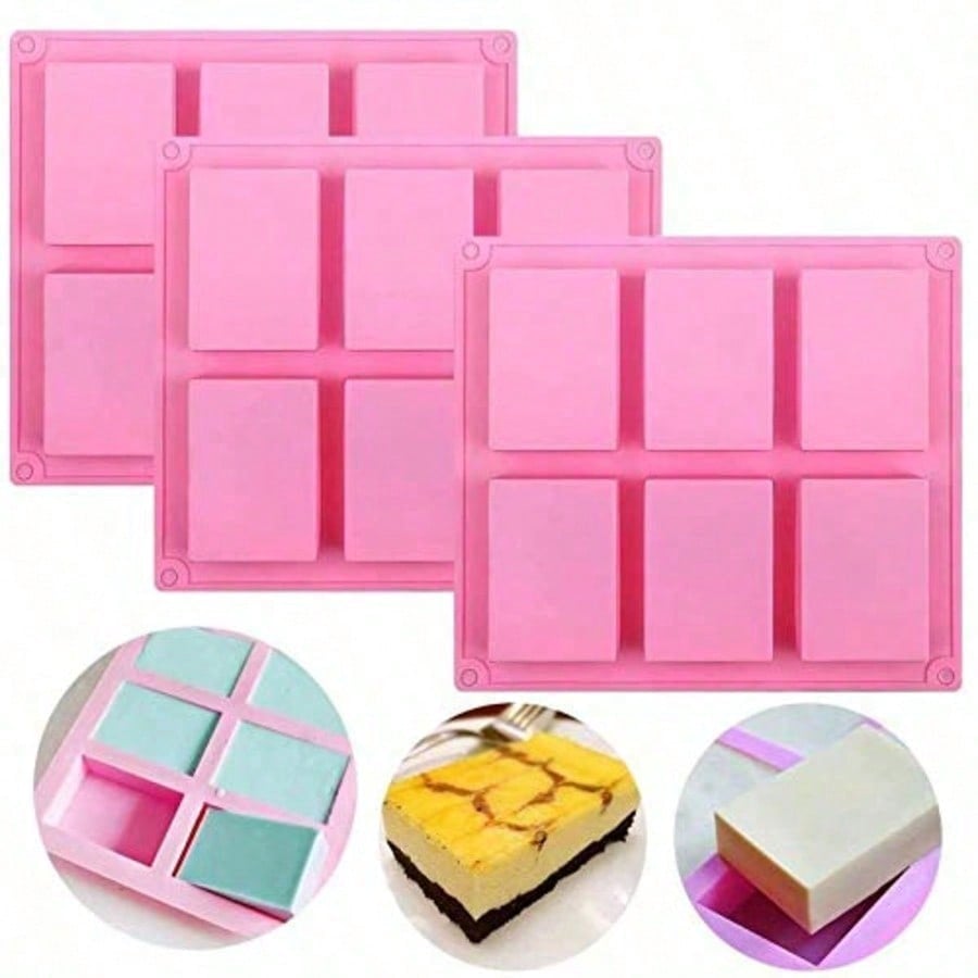 Soap Making Supplies - 1-2 Pack 6‑Cavity DIY Silicone Molds,