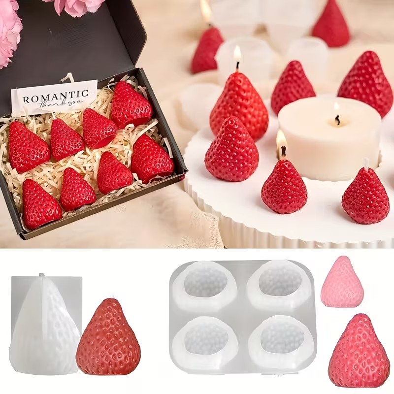 Strawberry Silicone Candle Mol - Soap Making Gifts review and price