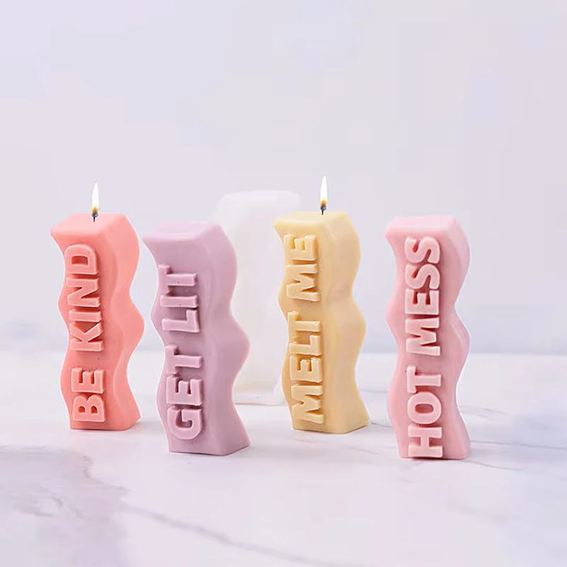 Wave Letter Slogan Candle Sili - Soap Making Recipes review and price
