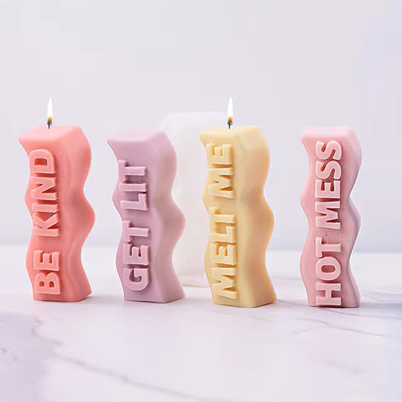 Wave Letter Slogan Candle Sili - Soap Making Recipes review and price