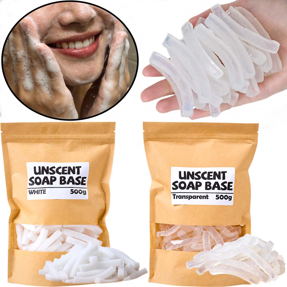 500g Transparent White Color S - Soap Making Base review and price